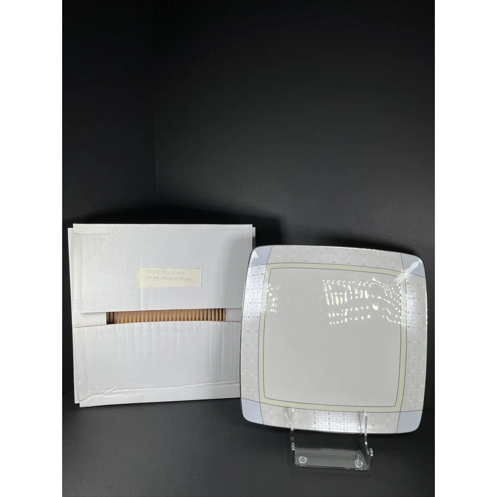 Noritake 7995 Aria‎ Platinum Square Dinner Plate New NIB